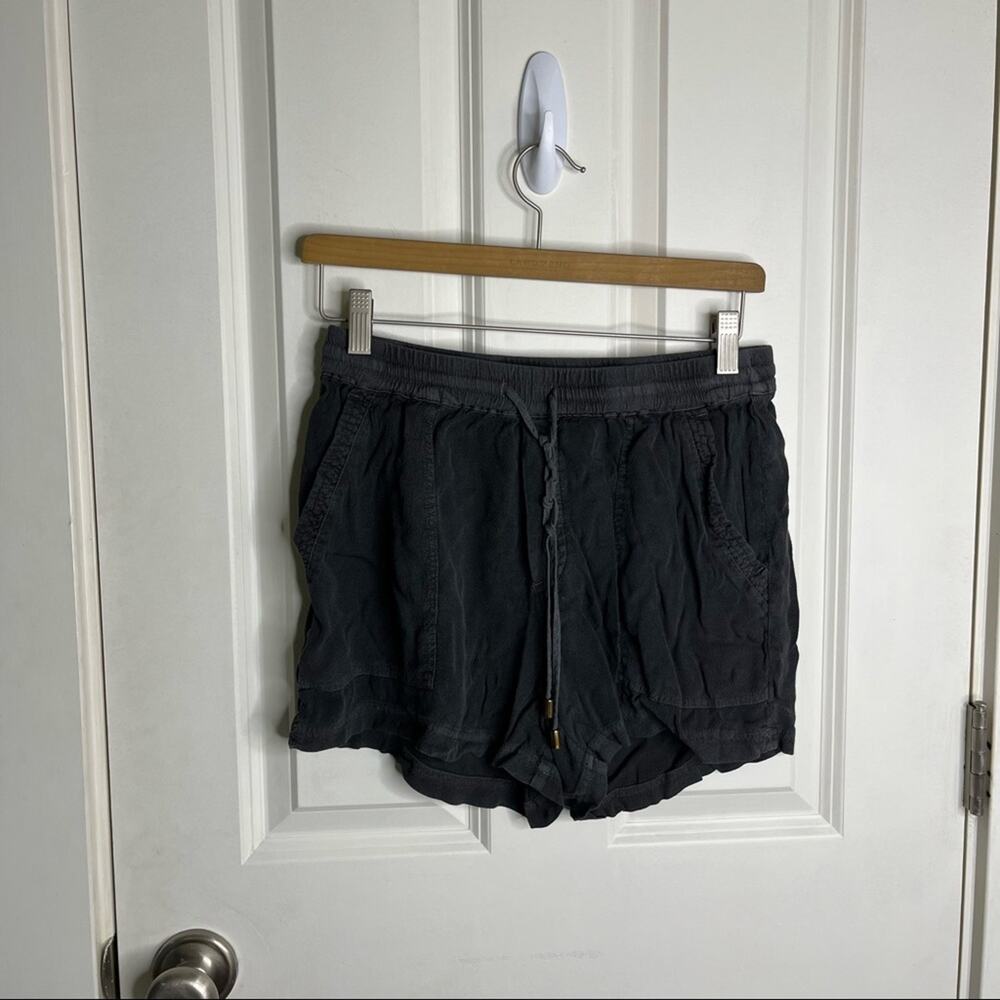 Anthropologie Hei Hei Charcoal Gray Flowy Linen Shorts Size XS